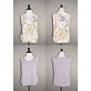 Chico's Floral and Patterned Blouses - Cream and Purple